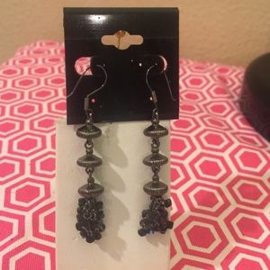 Fifth Avenue gun metal beaded Earrings